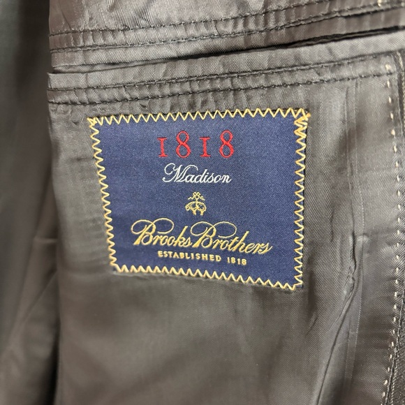 Brooks Brothers 1818 Blazer Mens 40R Grey Pinstripe Wool Sport Coat Made In USA - Picture 3 of 10